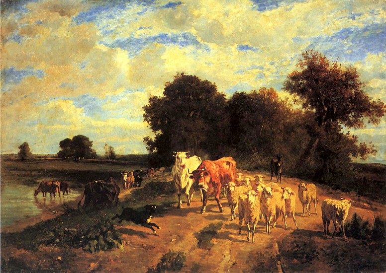 Constant Troyon, Le Troupeau au Bord de la Rivière
ca. 1850, Oil on canvas